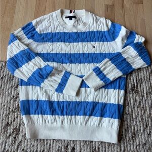 Tommy Hilfiger Men's Sweater in Blue and White